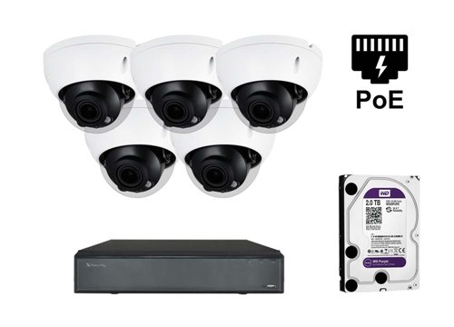 Kamera kopułkowa IP X-Security - KIT5-XS-IPD844ZSWH-4P